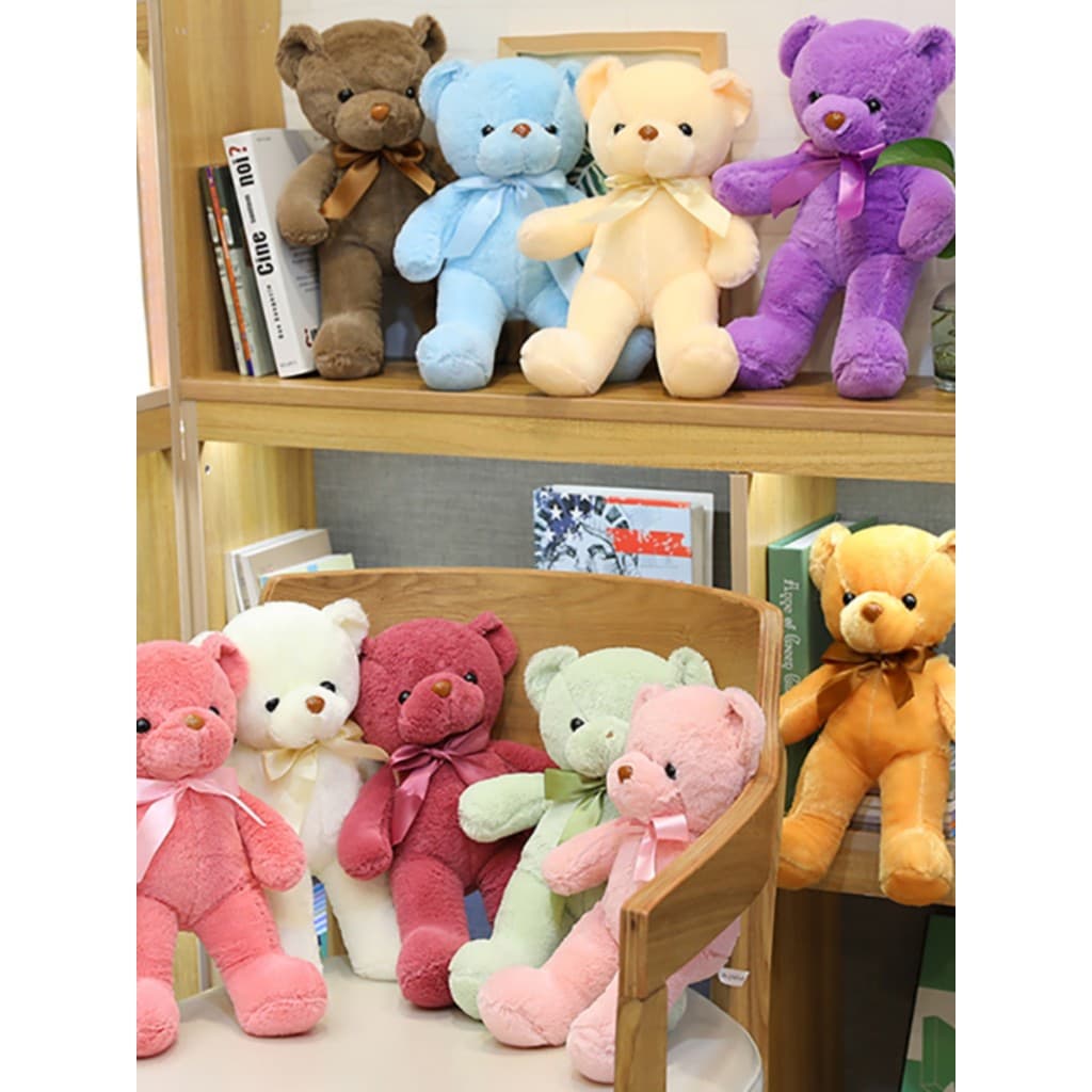 Bonito urso de pelúcia abraço urso colorido urso brinquedo de pelúcia boneca Ragdoll casamento aspersão boneca menina li