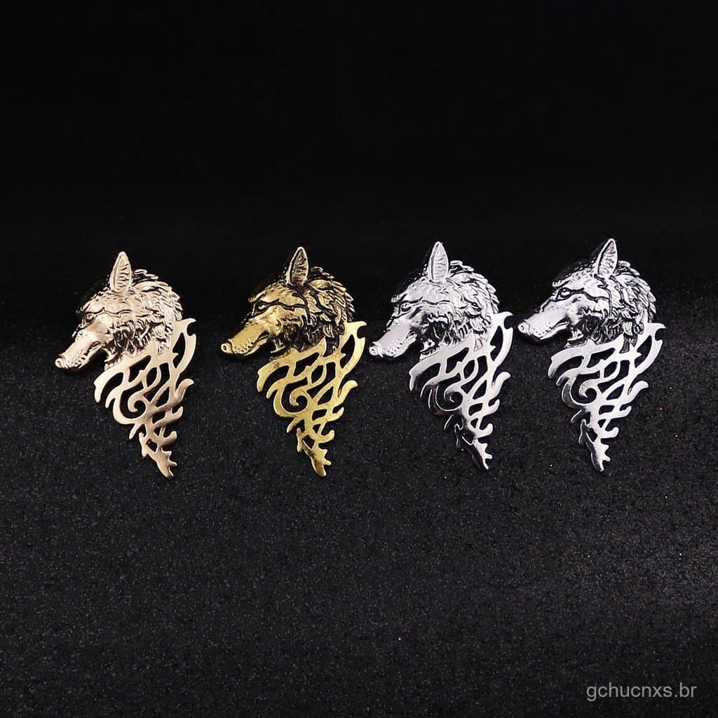 Pino De Peito Masculino Personalizado Cabeça De Lobo Terno Colar Pinos Fivela Flor Presente De Aniversário
