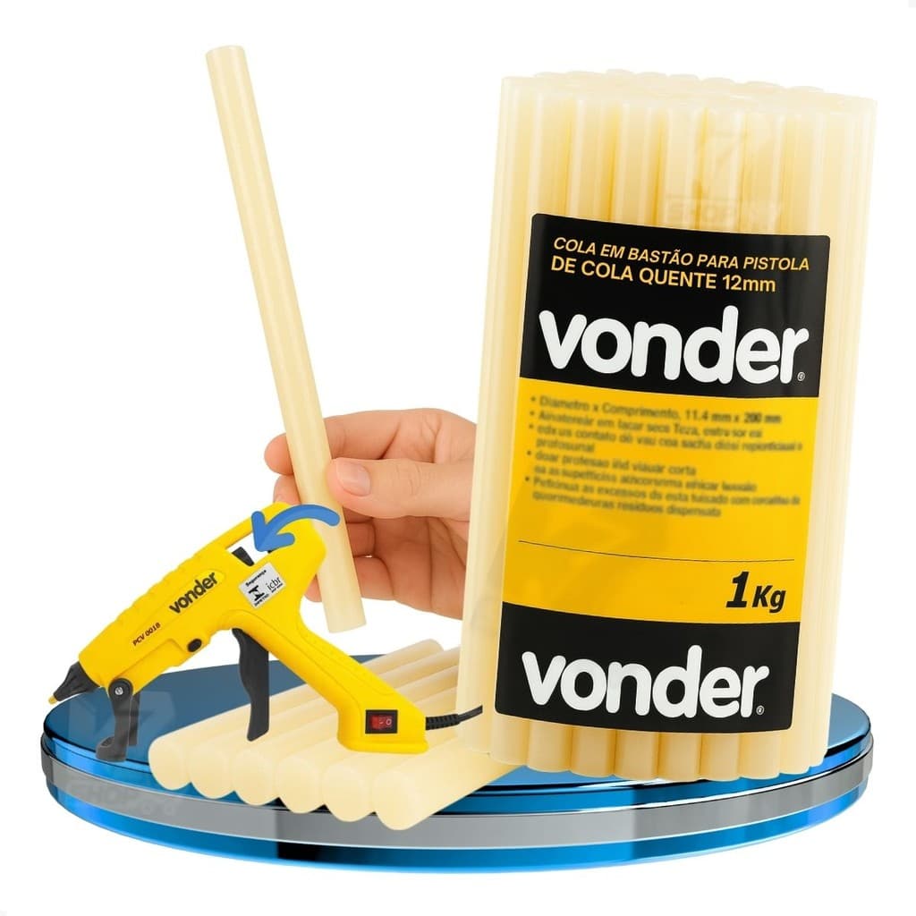Cola Quente Bastão 1kg Refil 12X280mm 36 peças Vonder