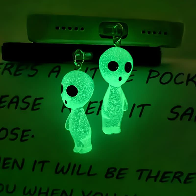 1pc telefone móvel Anti-poeira Plug luminoso alienígena pingente luminoso decorações do telefone móvel