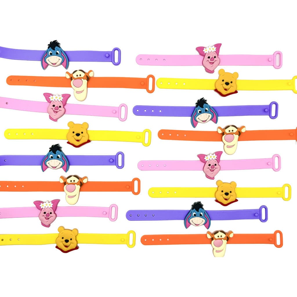 Pulseira Turma Ursinho Pooh 10un Emborachada Ajustavel Mimo