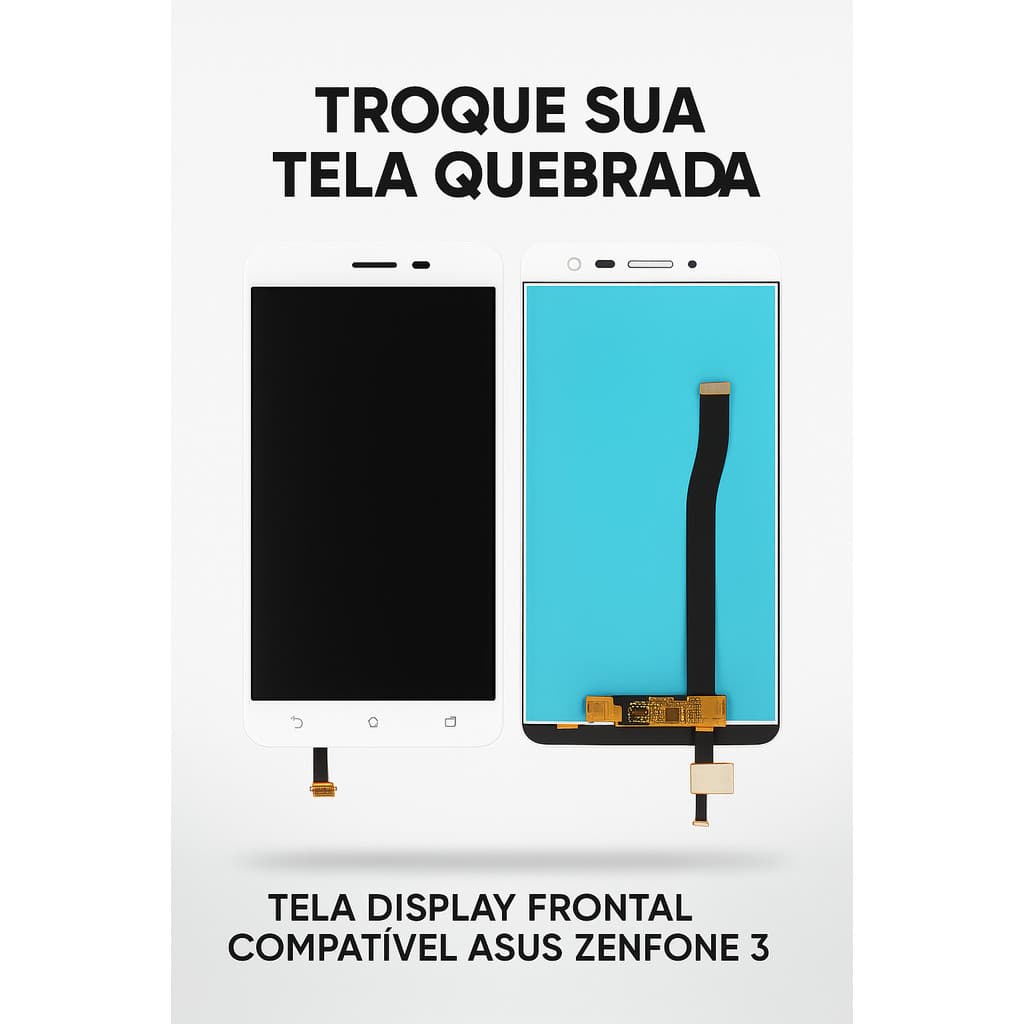 Tela Frontal Display LCD Touch Asus Zenfone 3 ZE552KL Sem Aro