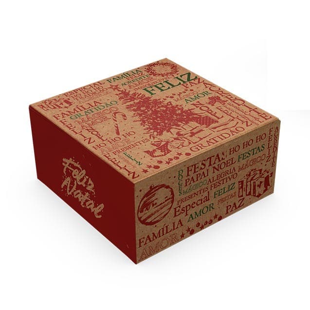Caixa Papel Natal 4 Doces – Embalagem p/ Brigadeiros, Trufas e Bombons – Kit 10 Unidades