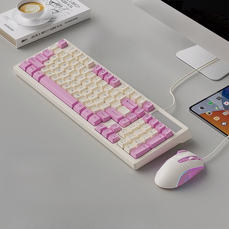 Kit de teclado e mouse com fio, teclado para laptop e computador desktop