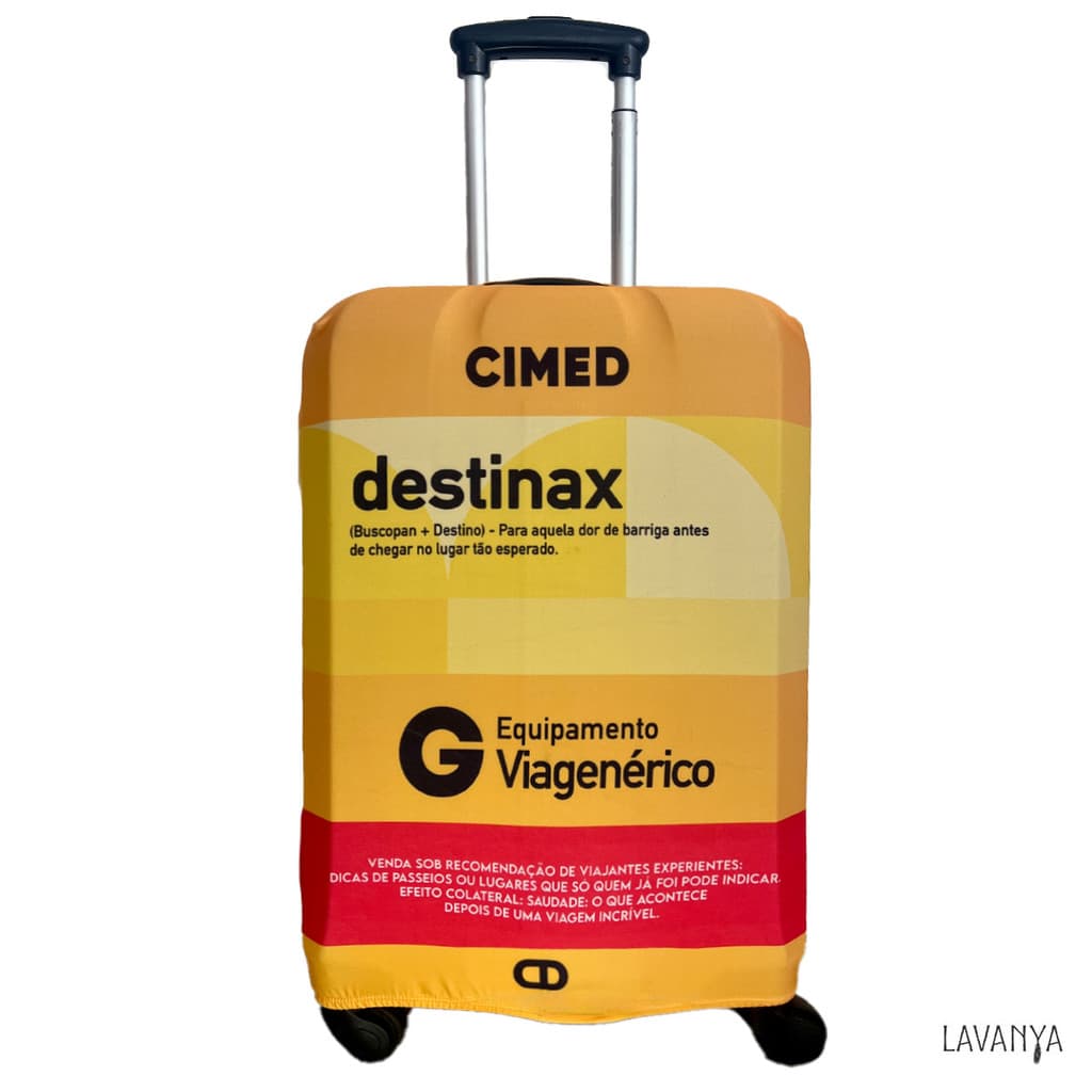 Capa de Mala Remédio parece caixinha de remedio, proteção da sua mala, estilosa na viagem