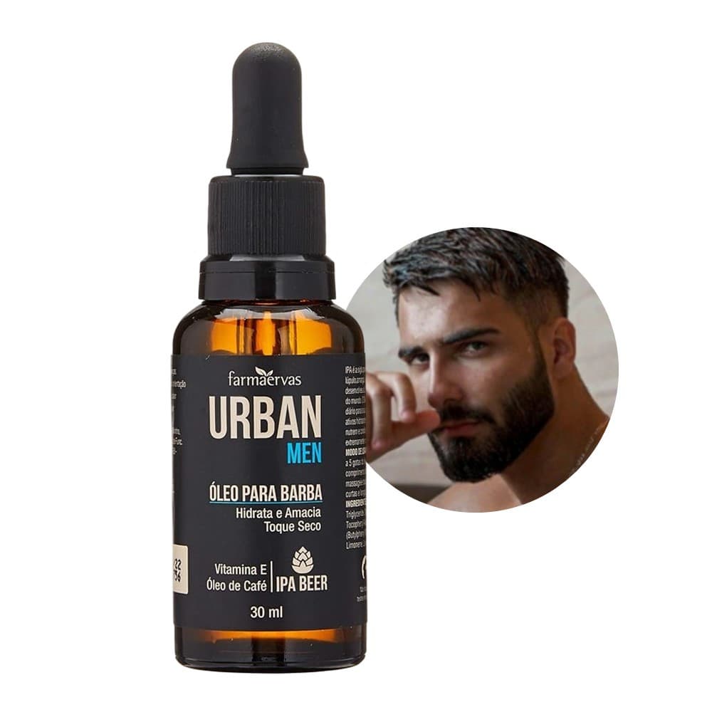Óleo para Barba Hidratante Amaciar os Pelos Toque Seco IPA Beer 30ml Urban Men