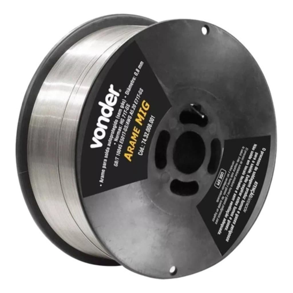 Kit 10 Arame para Solda MIG 0,8mm Rolo 1kg - Vonder