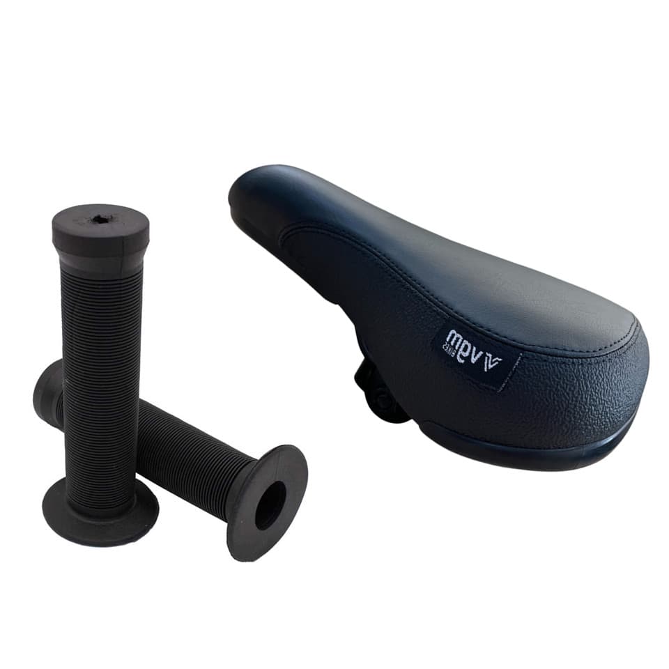 Kit Banco Selim Bmx Dirt Jump Bicicleta Tipo Ddk 243 Com Carrinho Vgm  e Manopla BMX