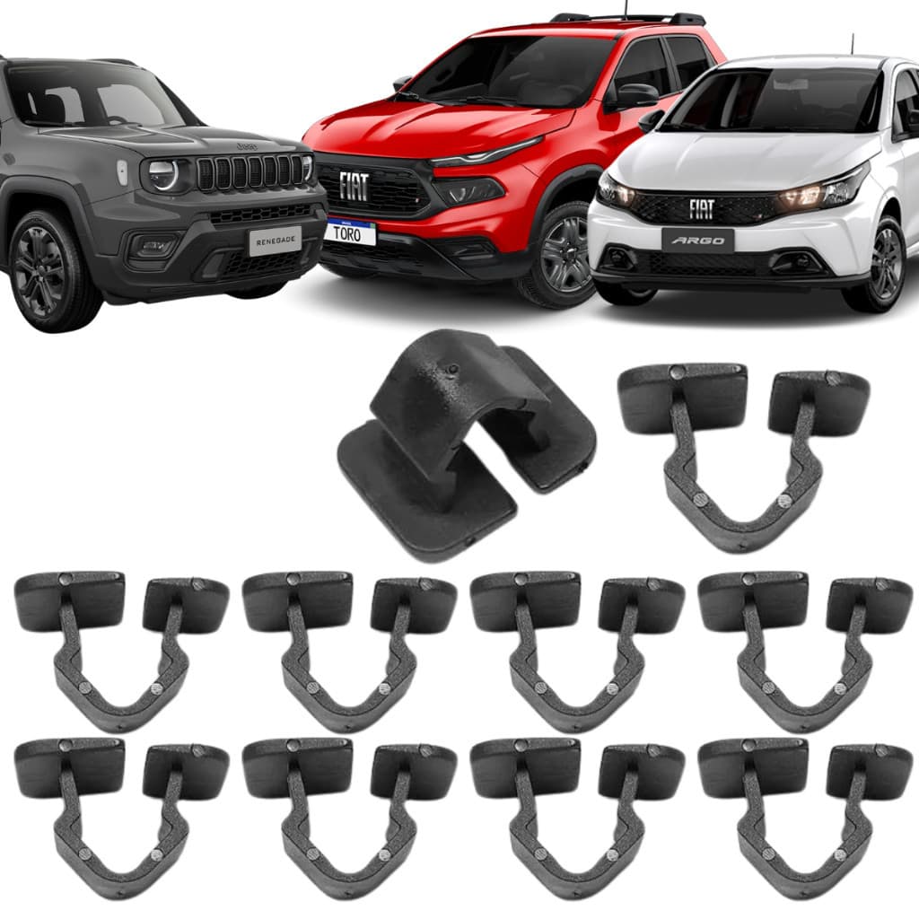 10 Presilhas Do Forro Capô Fiat Punto Palio Ducato Doblo Ford Focus Bravo Linea