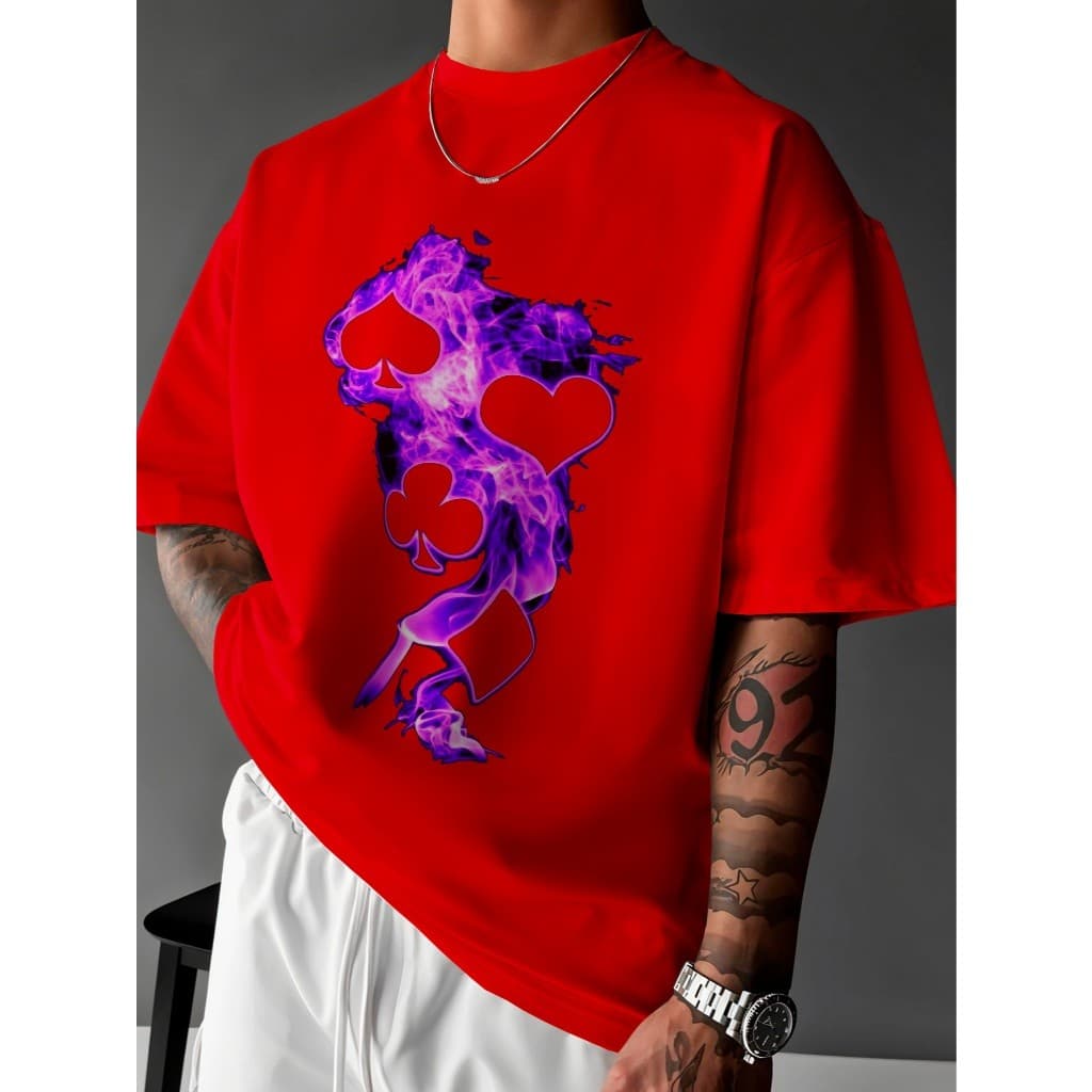Camisa Camiseta Basica Chamas dos Naipes Premiun Uniseex Ref-3861 Dtf