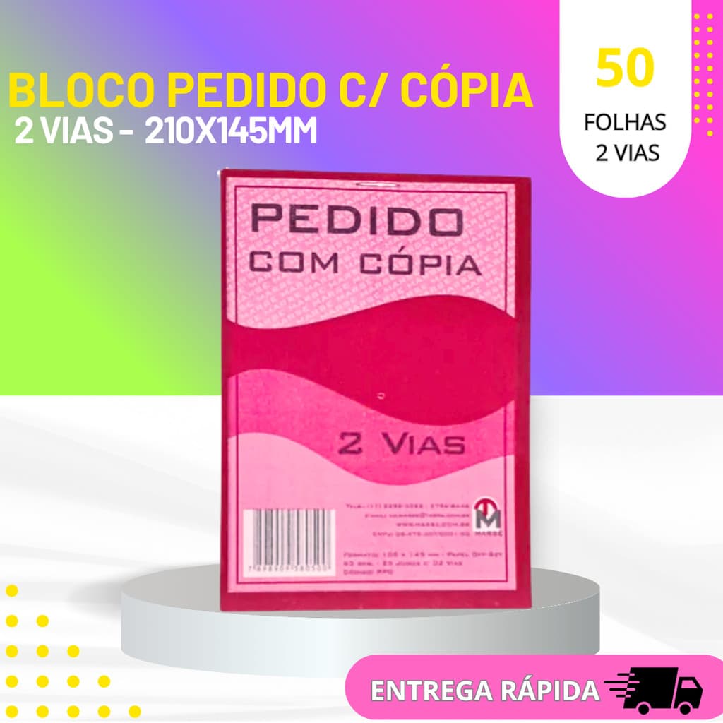 5 Talão Pedido Para Confecção  Roupas  Com Cópia 2 VIAS 250 Flhs -210X145
