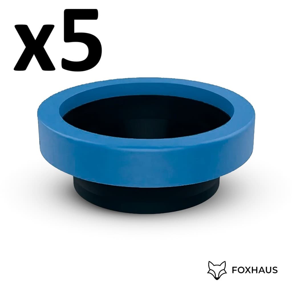 Kit 5 Anel de Vedação Universal Ajustável com Guia para Bacia Vaso Sanitário Veda Cheiro Odor