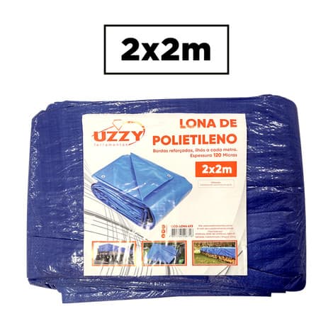 Lona 2x2 Azul 120 Micras Uzzy Reforçada Impermeável Multiuso