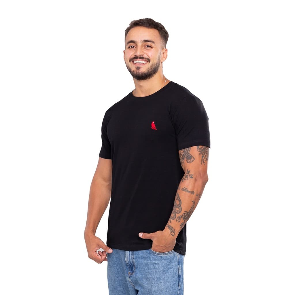 Camiseta masculina malha peruana algodao Premium