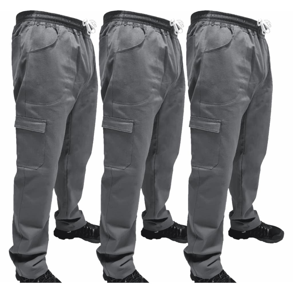 Kit C/ 3 Calça de Uniforme Soldador Brim Profissional Reforçada