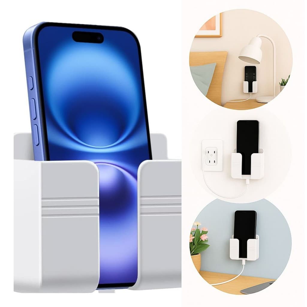 Kit 10 Suporte De Parede Celular Controle Plástico Branco