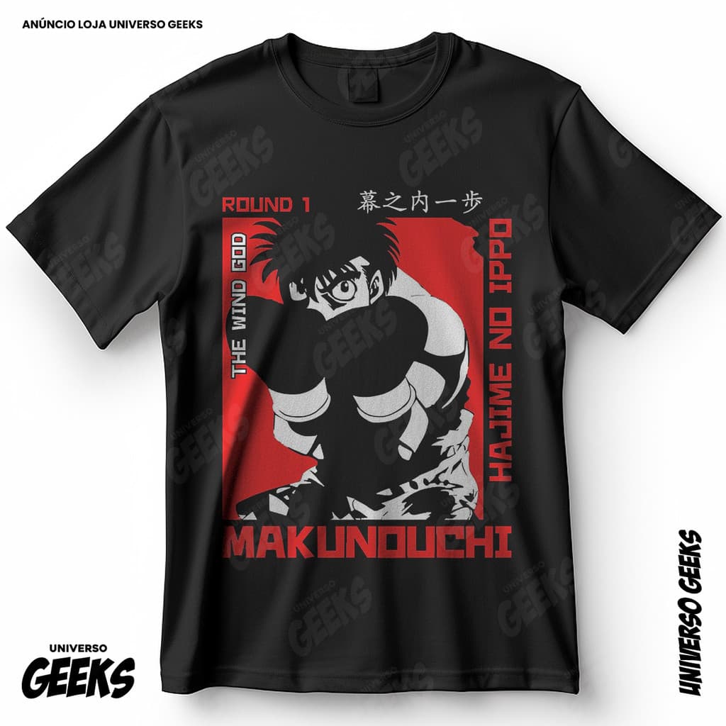Camiseta Hajime No Ippo Makunouchi Round Um Boxe The Wind God Blusa Camiseta De Anime 100% Algodão