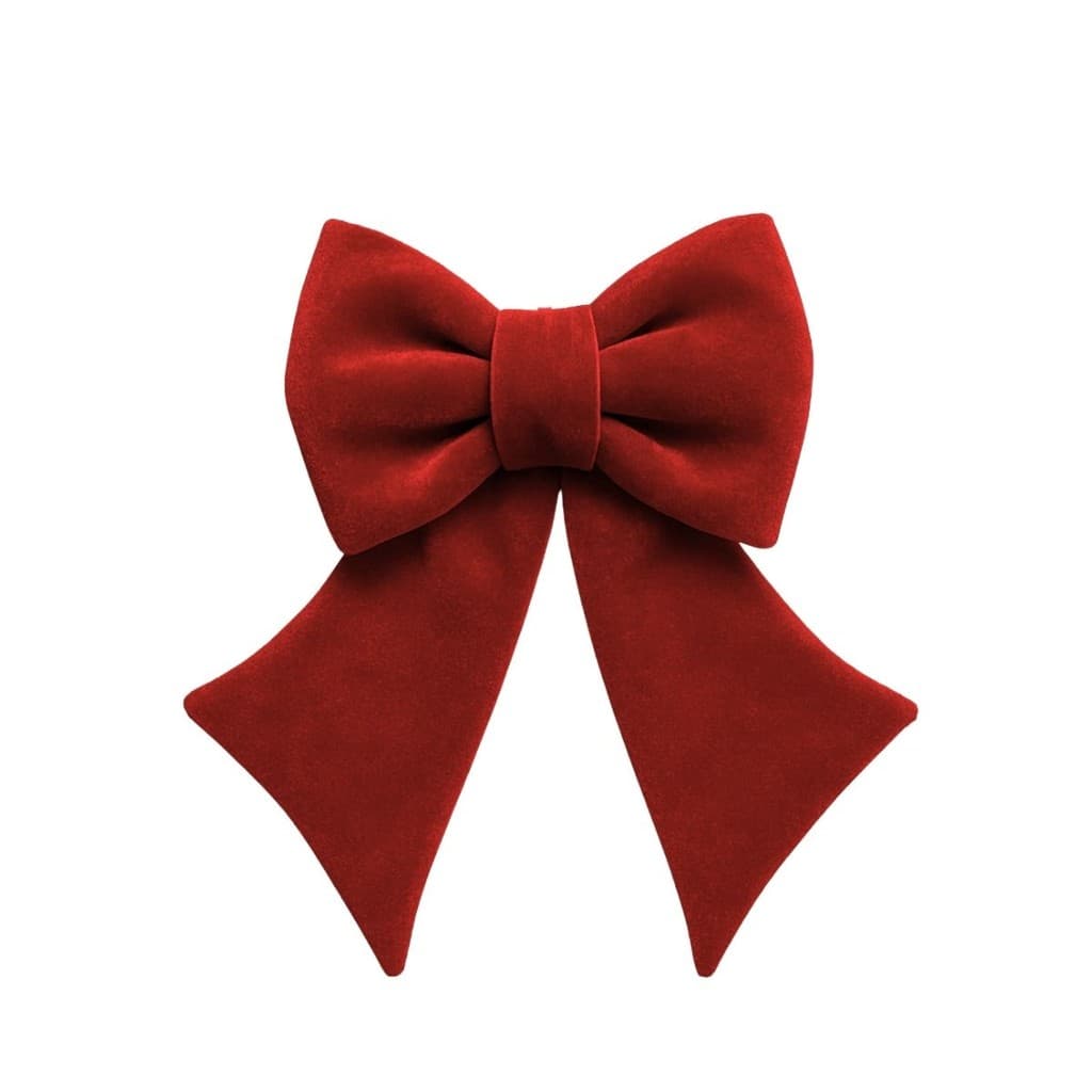 Laço Veludo Grande Para Arvore De Natal Vermelho Brilhante