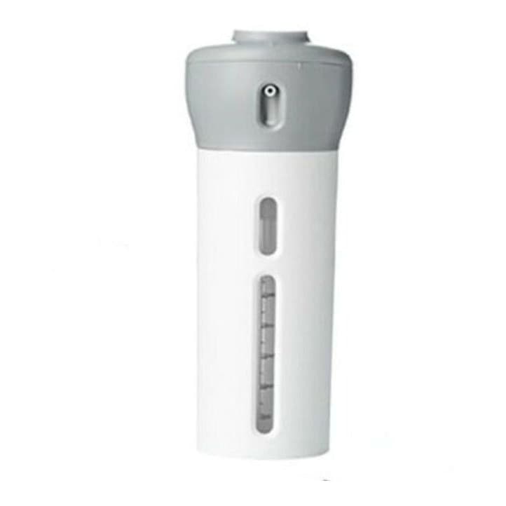 Dispenser 4 em 1 Pote Viagem para Shampoo e Sabonete Cinza