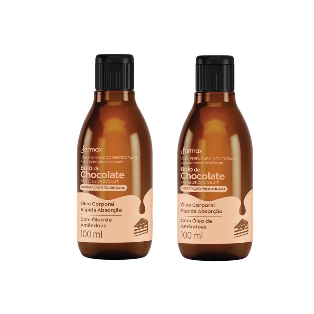 Farmax Kit 2un Óleo Corporal De Bolo de Chocolate - 100ml cada