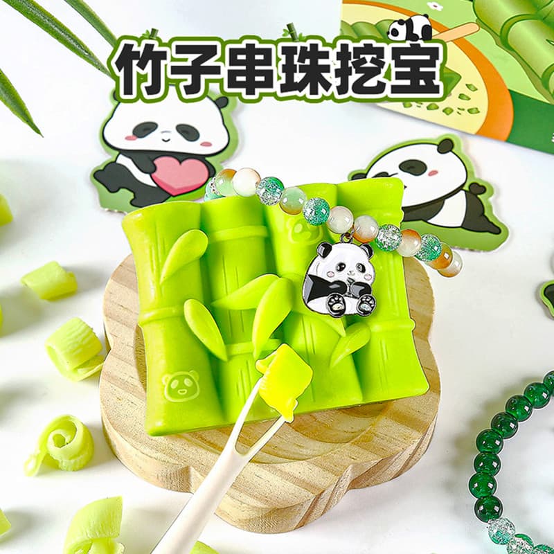 Panda sabão escavação tesouro frisado caixa misteriosa menina Gem escavação arqueológica brinquedo caça ao tesouro escav