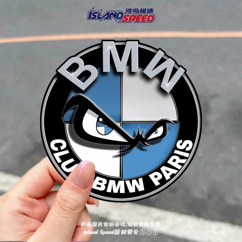 Adesivo de Carro com o Logo da Associação de Proprietários de Carros BMW Paris, Design Divertido Redondo BMW, Decalque p