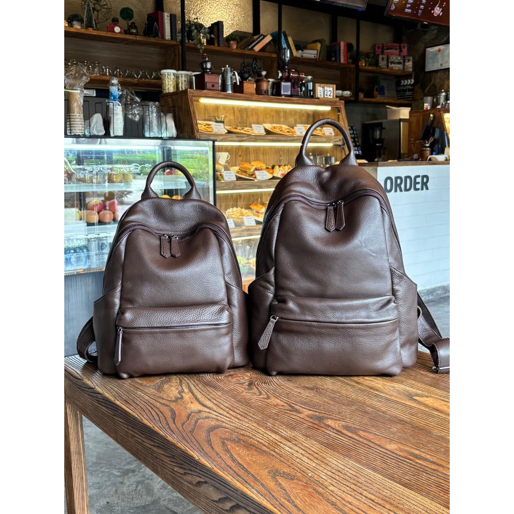 Lobo estrada Retro couro genuíno primeira camada mochila feminina grande capacidade moda Casual Commuter diário All-Matc