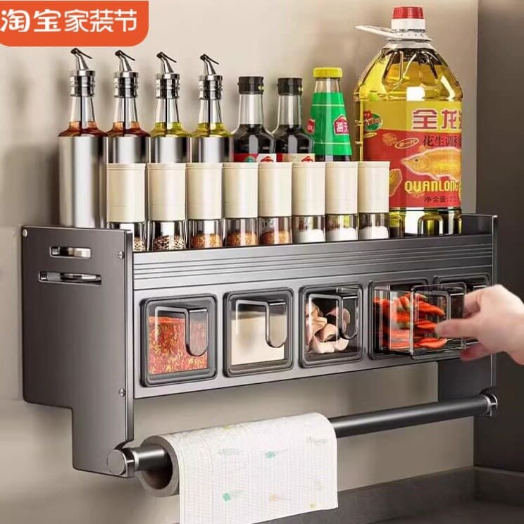 Caixa de tempero rack combinação conjunto tempero garrafa Jar rack de armazenamento cozinha do agregado familiar saleiro
