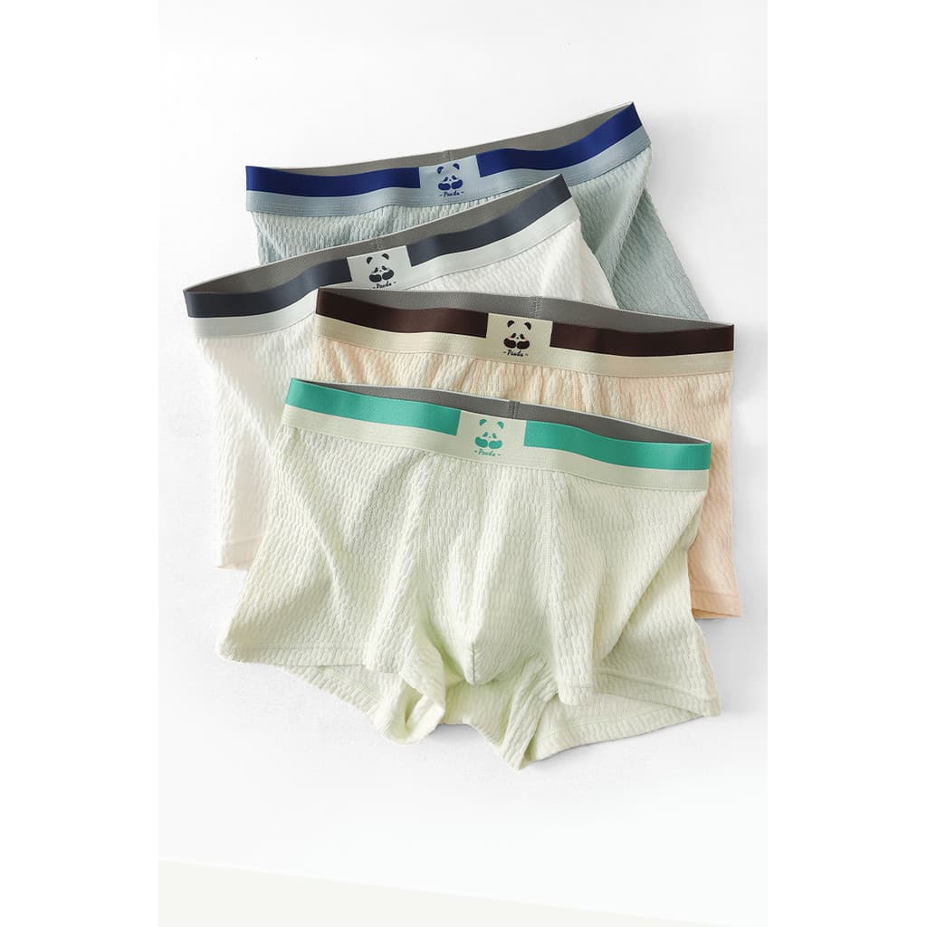Cueca boxer masculina de algodão puro, cueca boxer masculina jovem simples e respirável