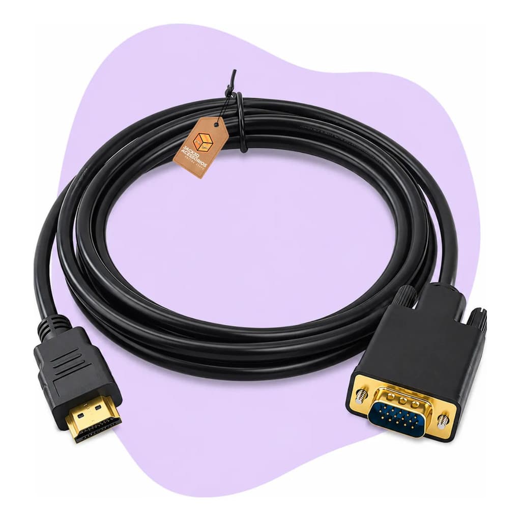 Cabo Conversor Hdmi Macho X Vga Macho 1080p Full Hd 1.8m