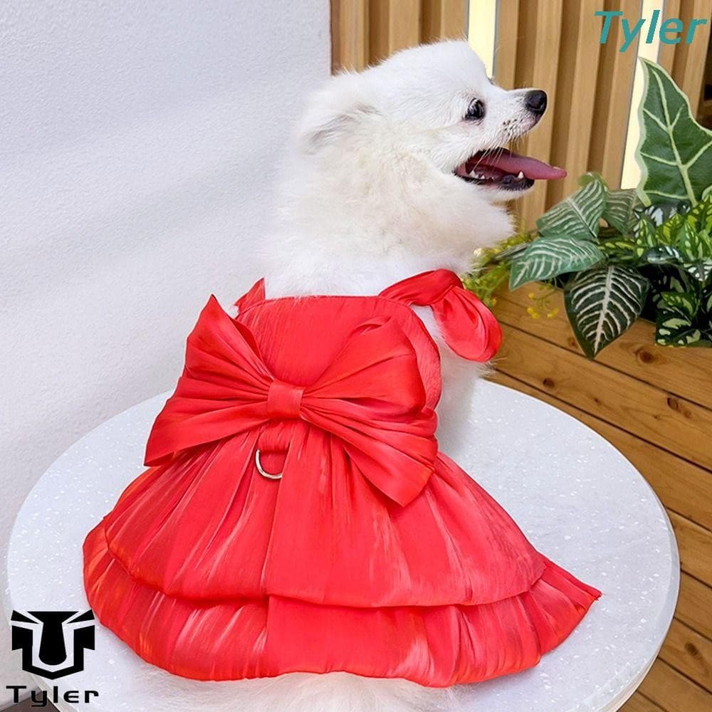 Roupas Para Cães De Estimação TYLER , Lindos Vestidos Criativos Cachorros , Saia Com Laço Respirável Ajustável Animais