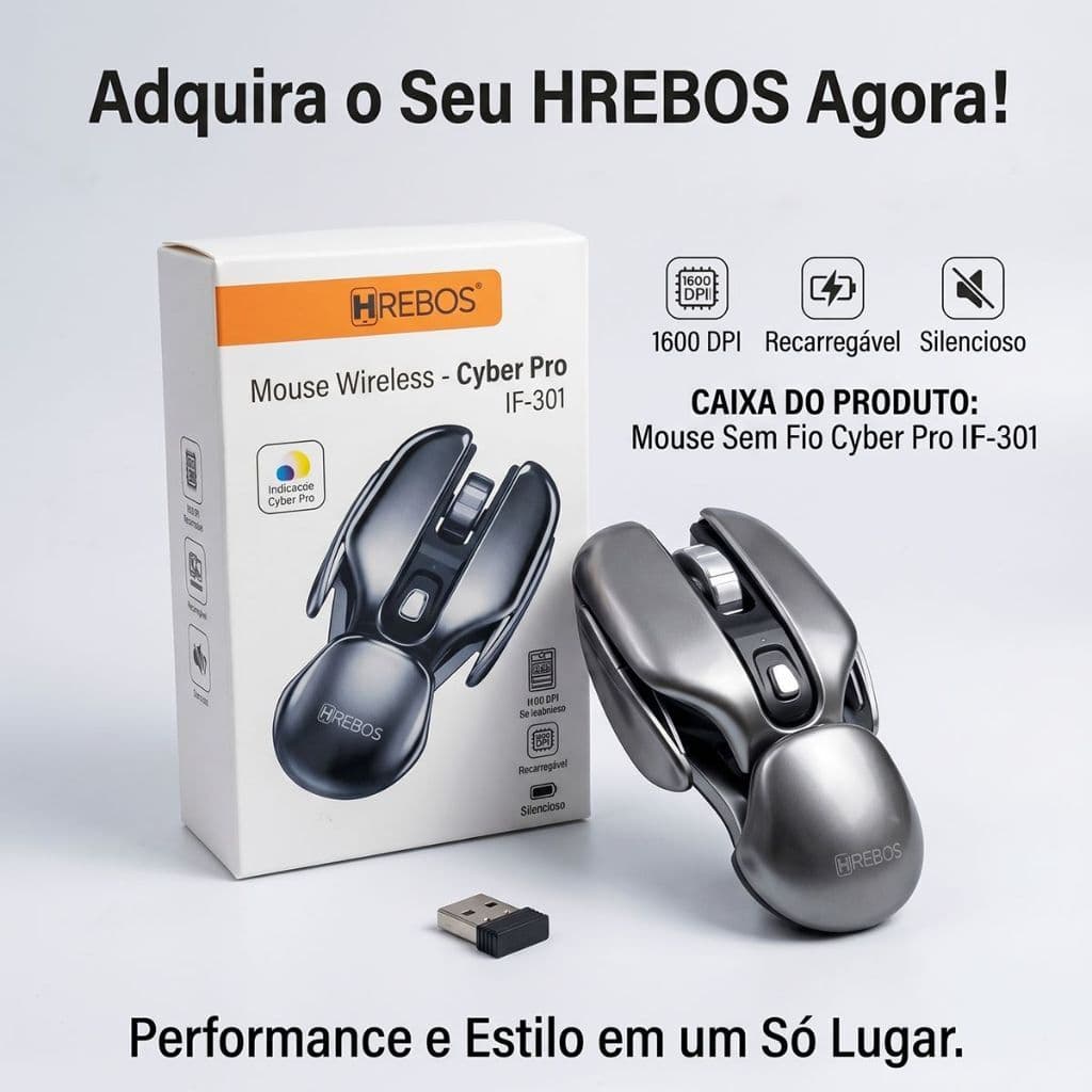 HREBOS x HEYOO Ergonômico Future Style Mute Dual Mode Mouse para jogos sem fio com botão lateral Operação de atalho Blue