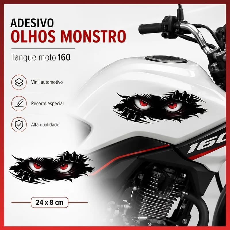 Adesivo Olhos Monstro em Vinil Automotivo – Visual Personalizado e Alta Durabilidade