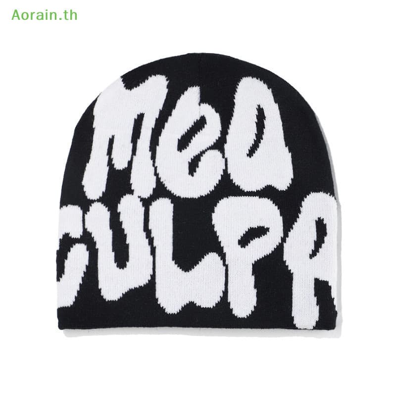 Nova Moda Hip Hop Gorro Chapéu Transfronteiriço E Tendência Carta Malha Jacquard Gorros Masculinos Femininos .