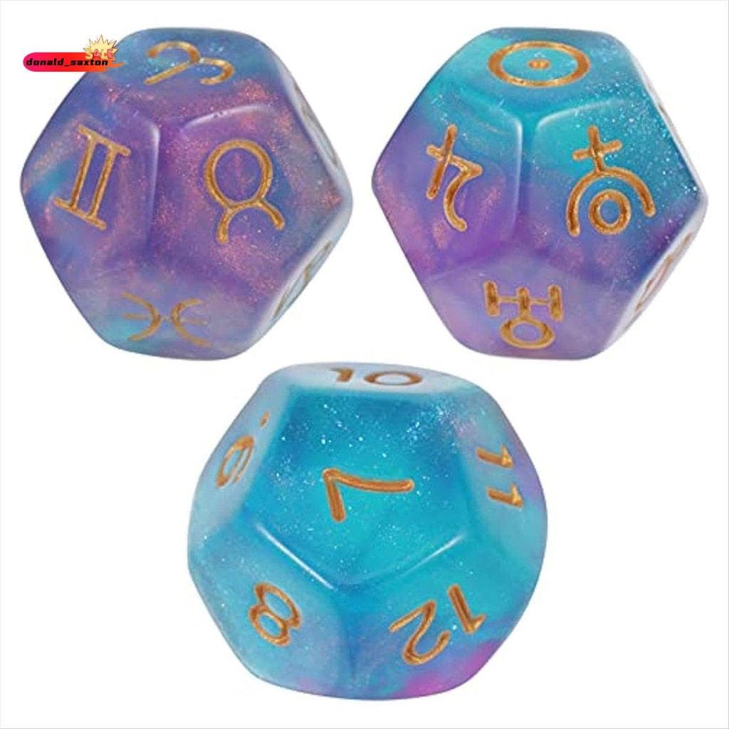 [Rápido D] 3 Peças De Dados Astrológicos De 12 Lados , Adivinhação , Astrologia , Acessórios Para Cartas De Tarô , Conju