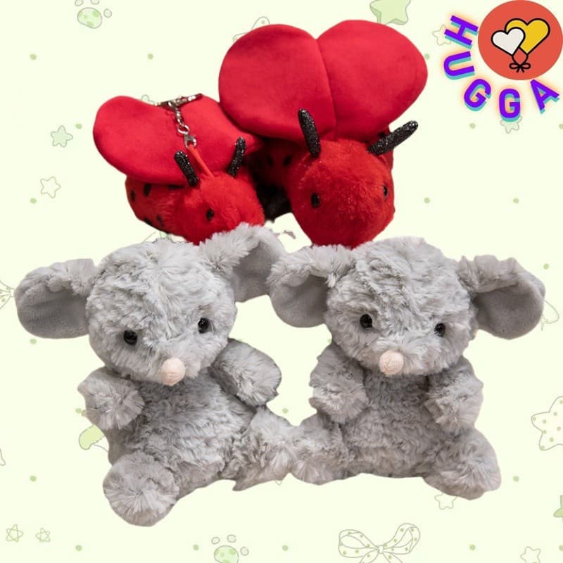 HUGGA Doze Pequeno Brinquedo de Pelúcia de Rato Estrela Sete Pequeno Boneco de Pelúcia de Inseto Fofo Presente