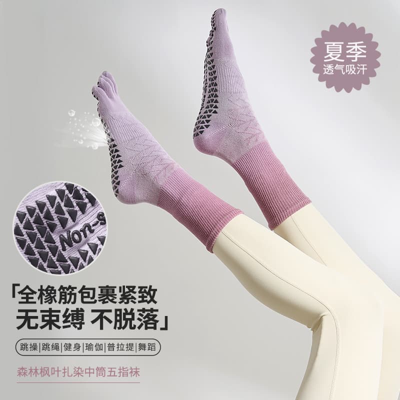 Exportação de comércio exterior novo estilo tubo médio em forma de diamante malha verão Yoga meias antiderrapante profis