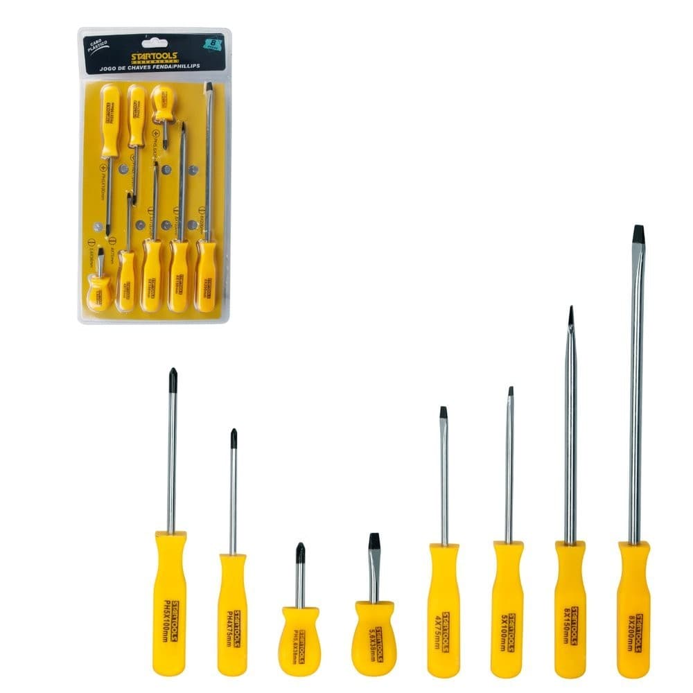 Kit 8 Chaves de Fenda e Philips