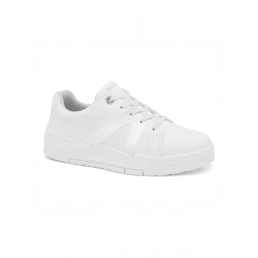 Tênis Ramarim Casual  Com Detalhes Metalizados E Solado Plataforma Branco