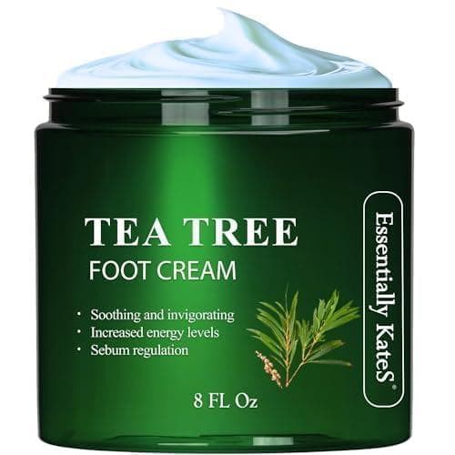 Creme para os Pés com Óleo de Tea Tree KateS 8 Fl Oz - Unhas dos Pés, Pé de Atleta, Tinha, Coceira nas Virilhas, Odor no