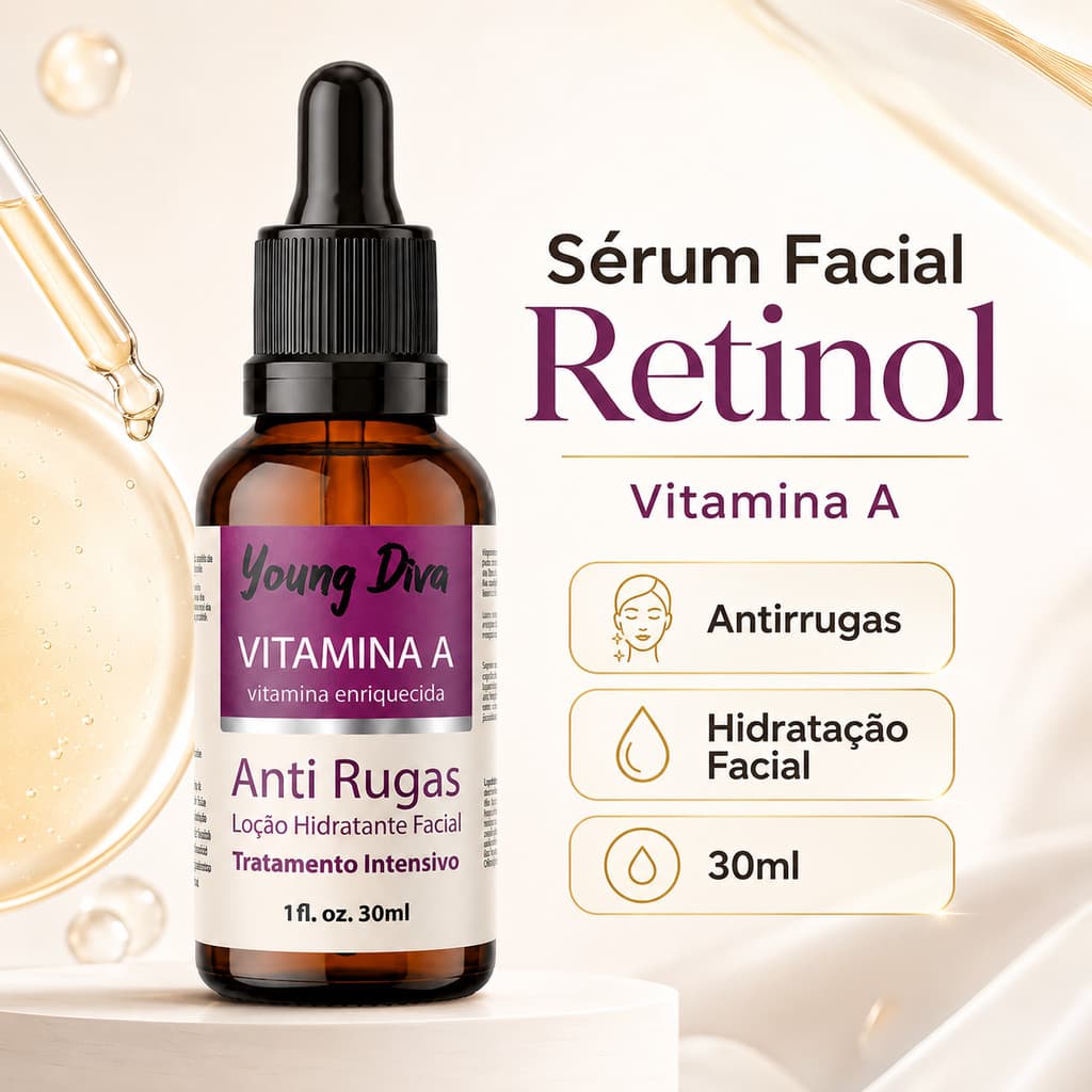 Sérum Facial Retinol Vitamina A 30ml Antirrugas Hidratante