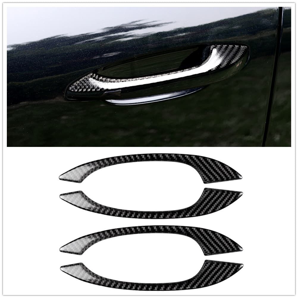 Para Porsche Macan 2015 2016 2017 2018 2019 2020 2021 2022 Fibra De Carbono Maçaneta Da Porta Exterior Do Carro Painel C