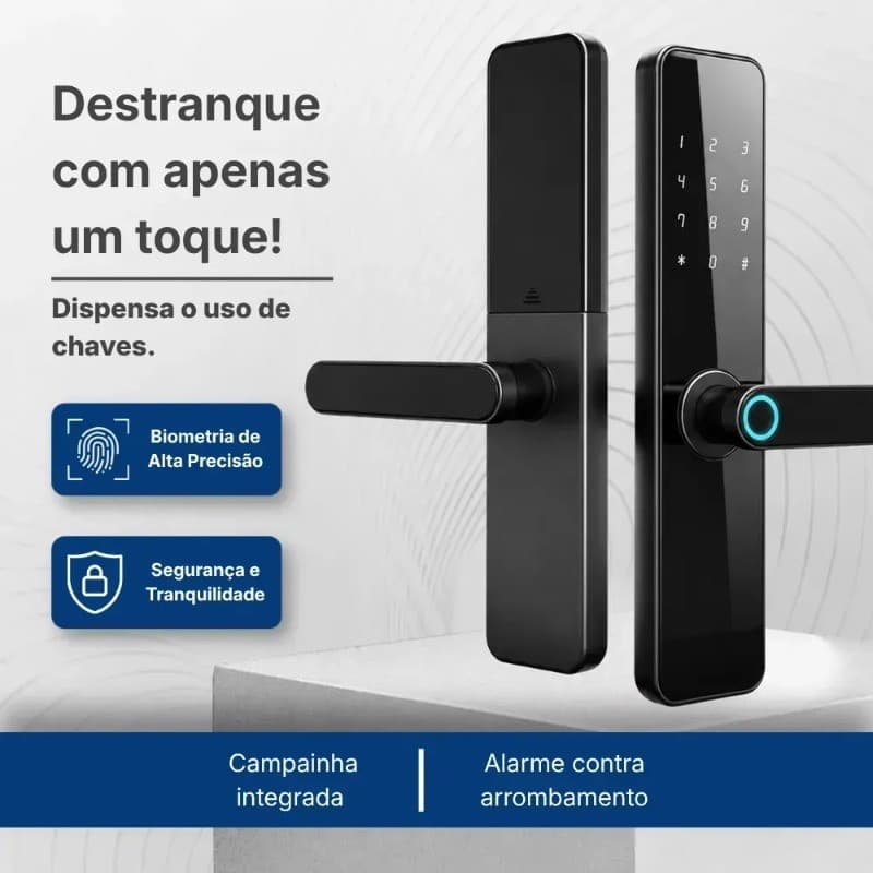 Fechadura de porta inteligente 4 maneiras de desbloquear identificação eletrônica de impressão digital à prova d'água ad