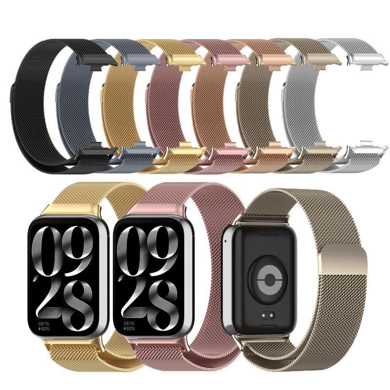 Pulseira De Aço Inoxidável Para Relógio Magnética Milanesa Xiaomi Mi Band 8 Pro 9