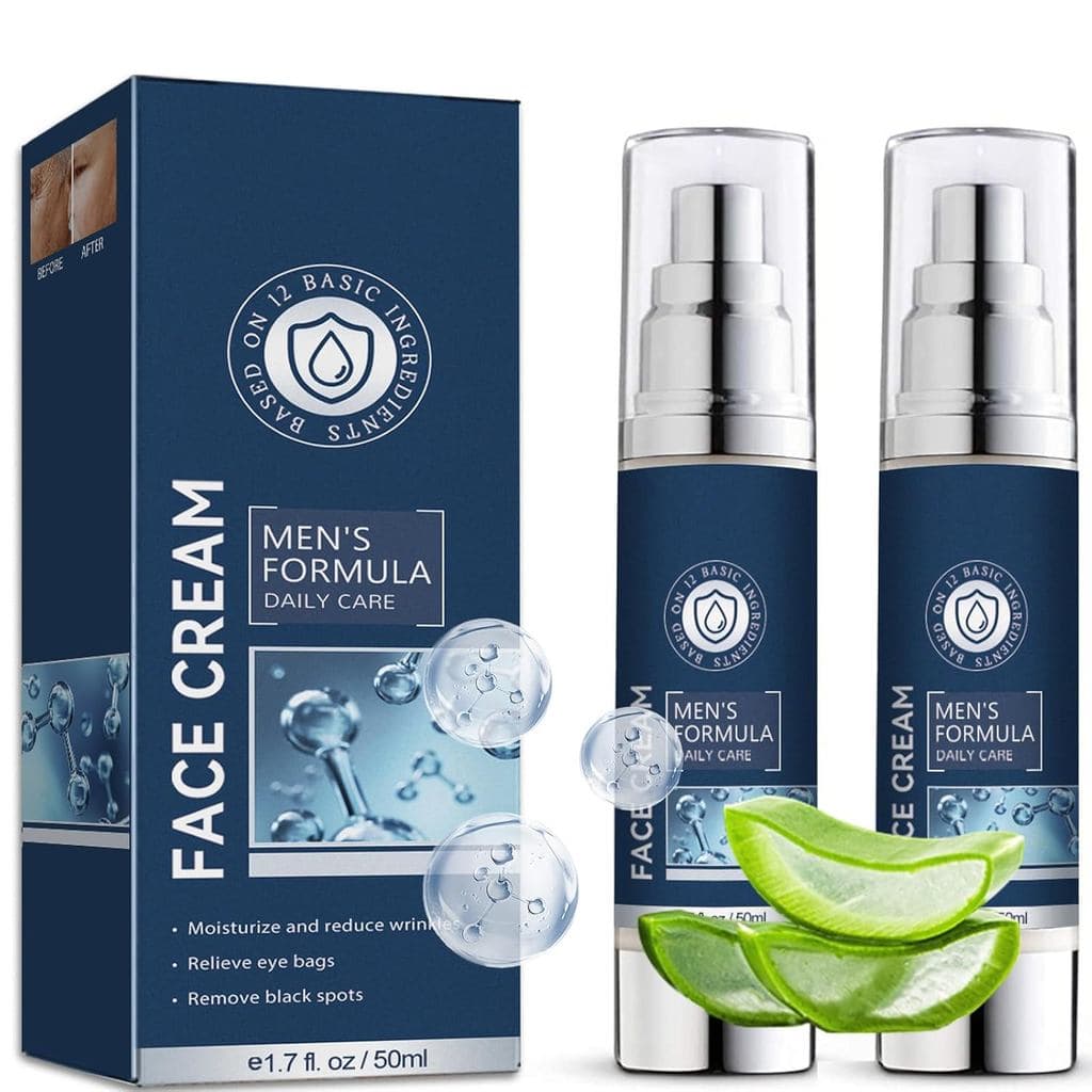 Creme Facial Masculino, Hidratante Antienvelhecimento para o Rosto, Tratamento para Bolsas nos Olhos com Ácido Hialurôni