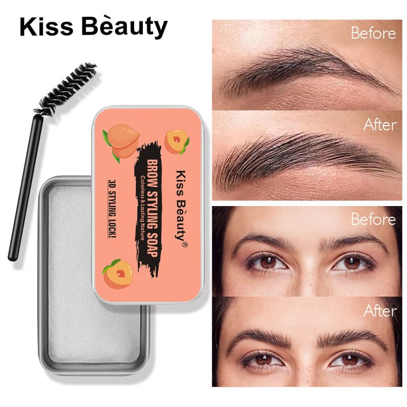 Venda quente creme de sobrancelha estilo sabão incolor transparente refrescante duradouro estilo de sobrancelha Natural