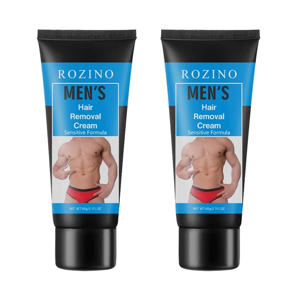 2 Peças de Creme Depilatório Indolor à Base de Plantas para Homens, Suave para Peles Sensíveis, Ação Rápida, Suavidade D