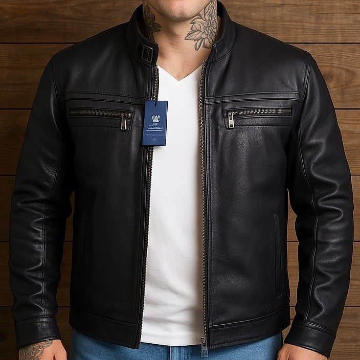 Jaqueta De Couro Masculina Para Motoqueiro Motociclista Rockeiro