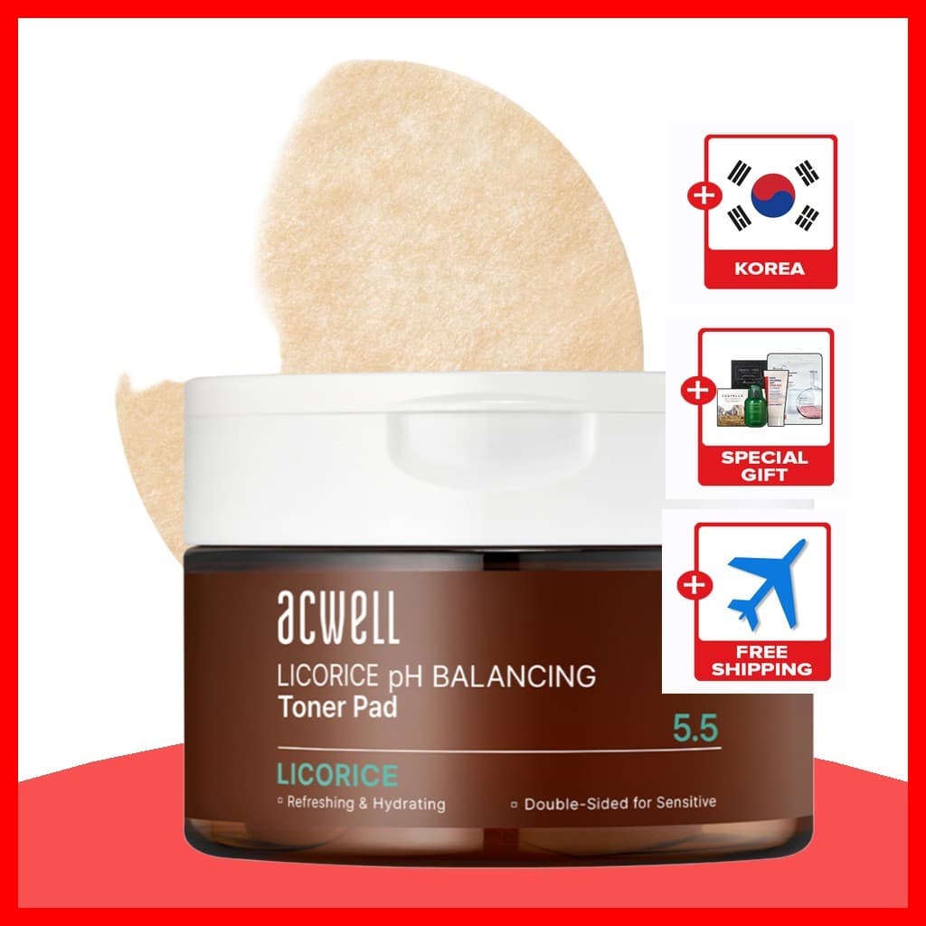 [acwell] Almofada De Toner Balanceador De pH De Alcaçuz , 160ml , 70pcs/Coreana/Equilíbrio/100 % Autêntico Por happinia.tw