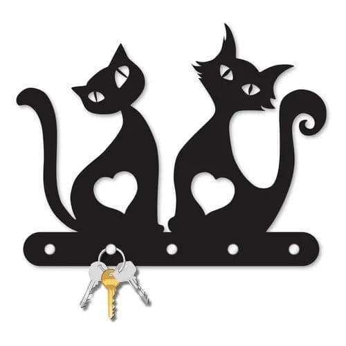 Porta Chaves Organização Casal Gatinhos Mdf Criativo Premium